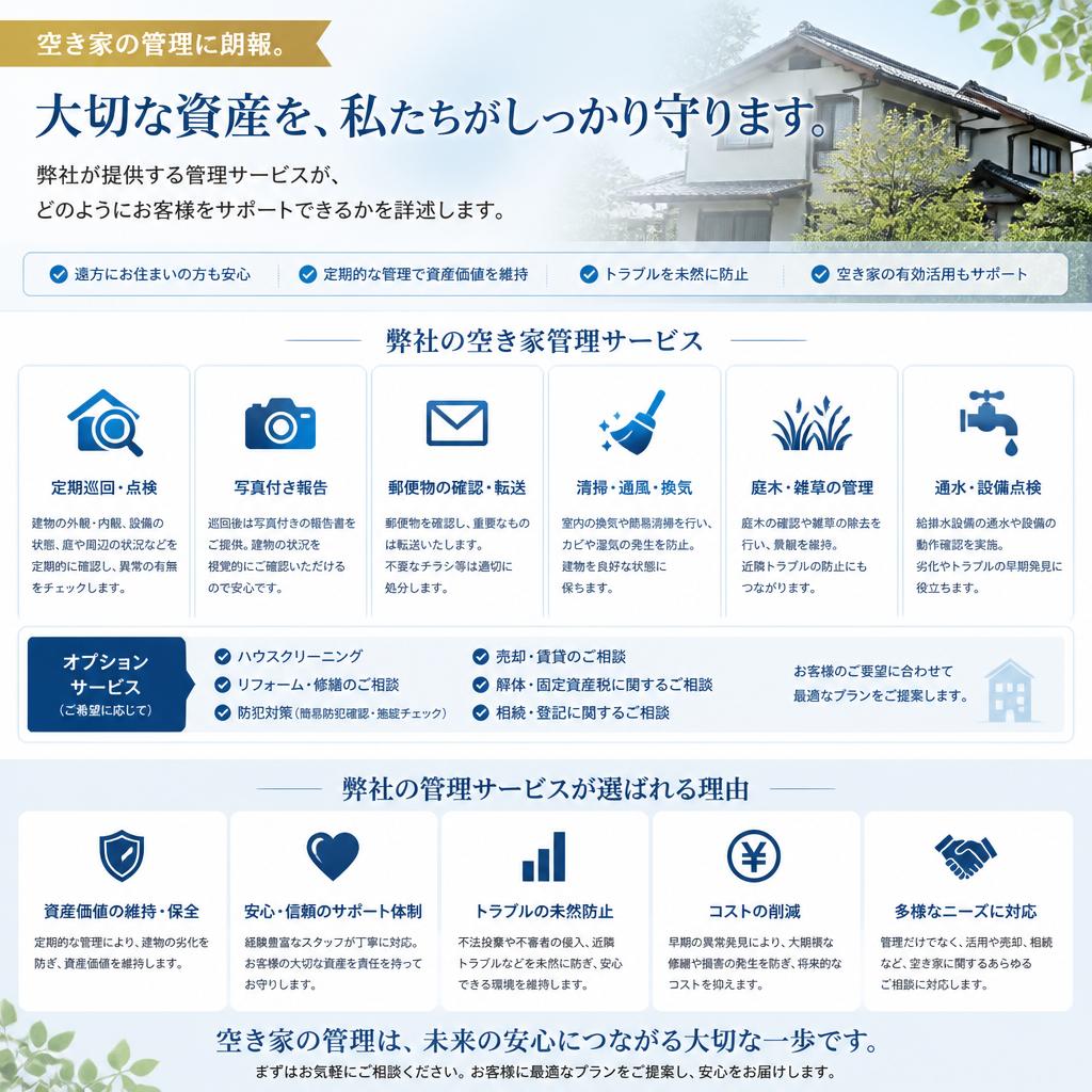 空き家管理サービスのご紹介