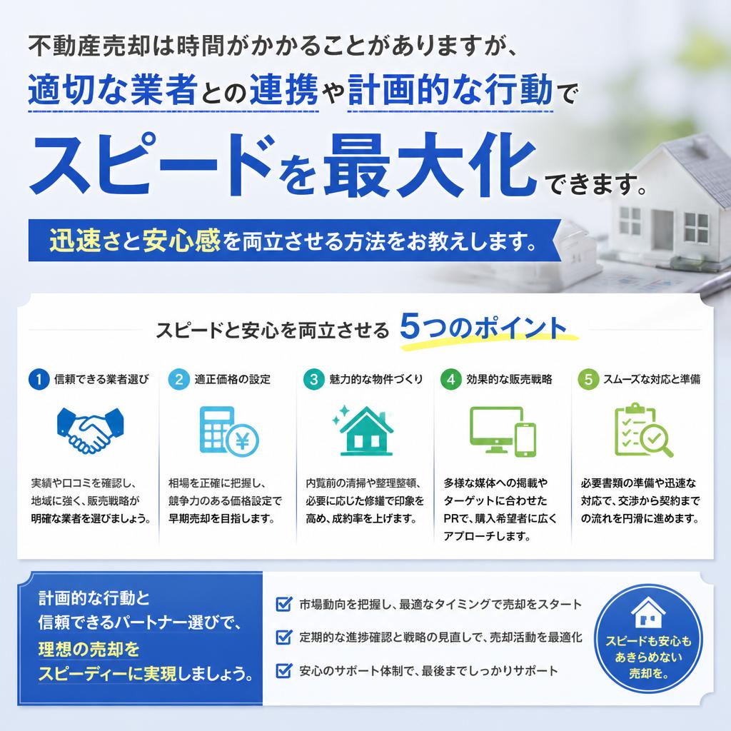 スピーディーで安心な不動産売却のために