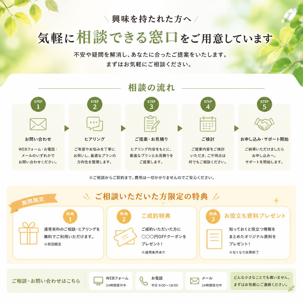 7. お問い合わせと無料相談