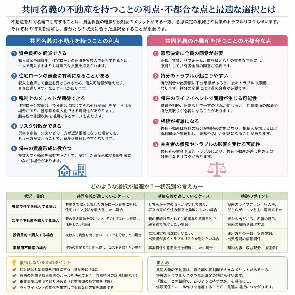 共同名義のメリットとデメリット