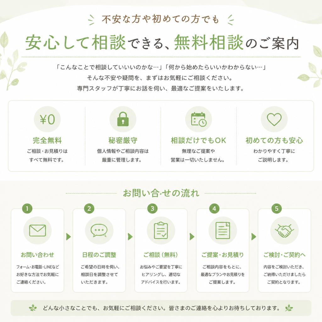 まずは無料相談から！
