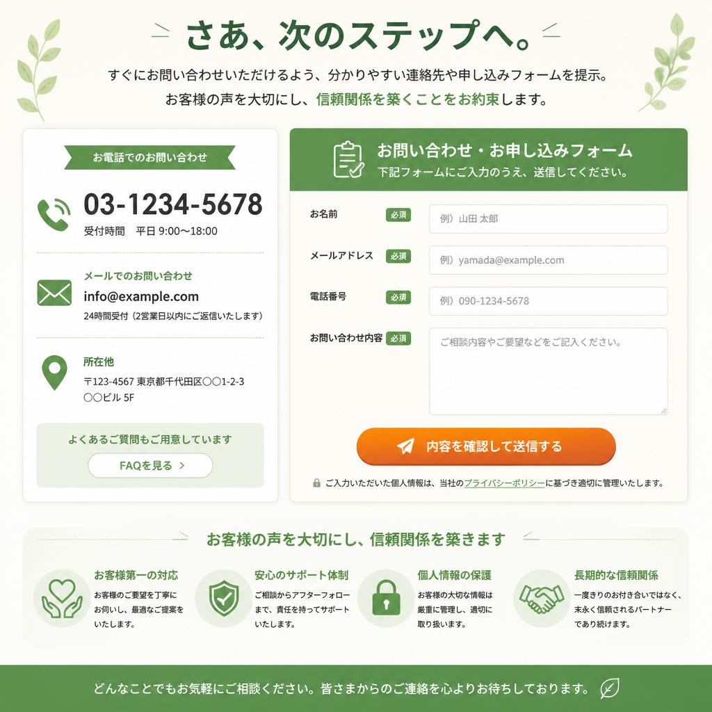 お問い合わせ｜あなたの不安を解消する第一歩