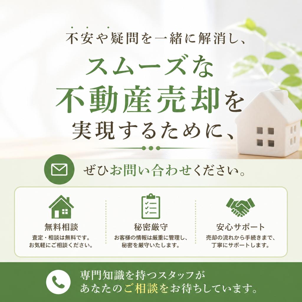 今すぐお問合せを！あなたの売却をサポートします！