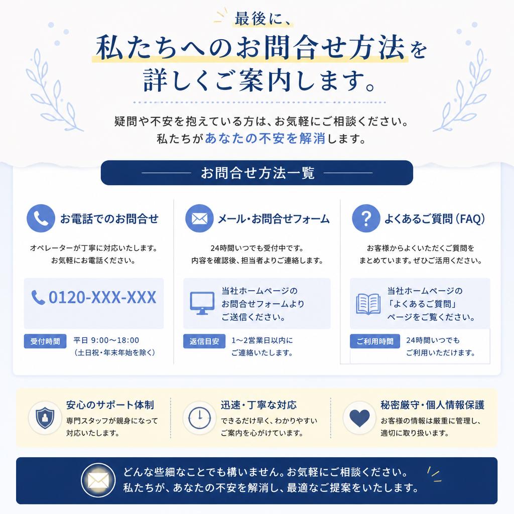 7. お問合せと無料相談のご案内